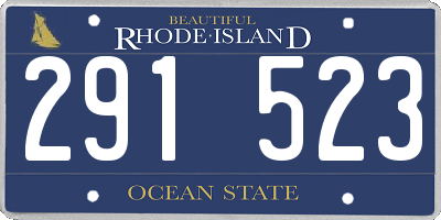 RI license plate 291523