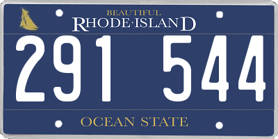 RI license plate 291544