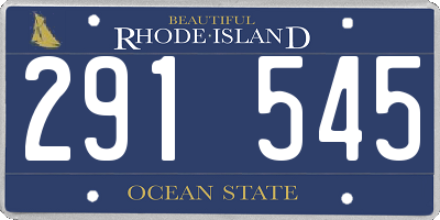 RI license plate 291545