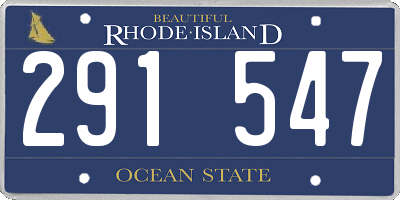 RI license plate 291547