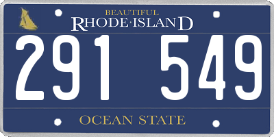 RI license plate 291549