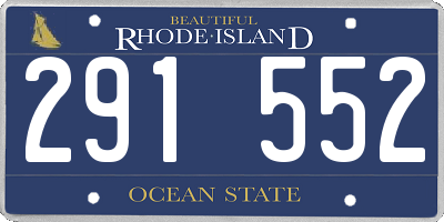 RI license plate 291552