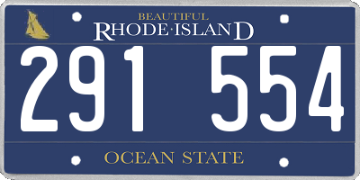 RI license plate 291554