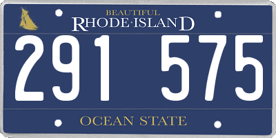 RI license plate 291575