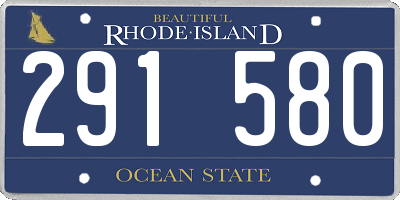 RI license plate 291580
