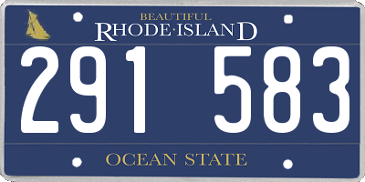 RI license plate 291583