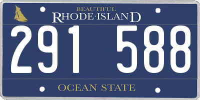 RI license plate 291588