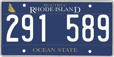 RI license plate 291589