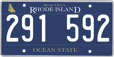 RI license plate 291592