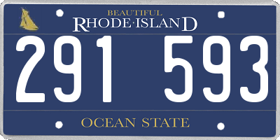 RI license plate 291593