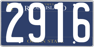 RI license plate 2916