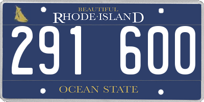 RI license plate 291600