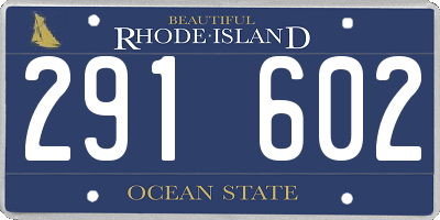 RI license plate 291602