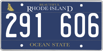RI license plate 291606