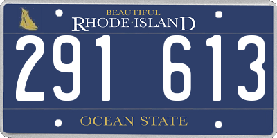 RI license plate 291613