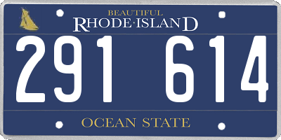 RI license plate 291614