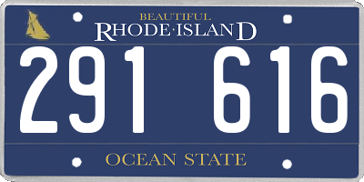 RI license plate 291616