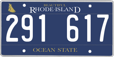 RI license plate 291617