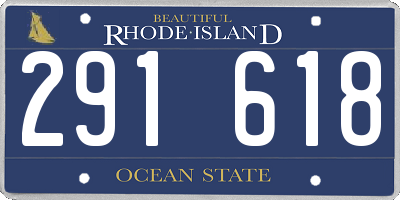 RI license plate 291618