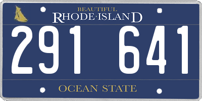 RI license plate 291641