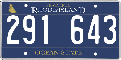 RI license plate 291643