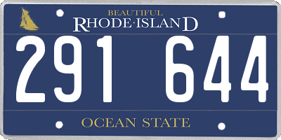 RI license plate 291644
