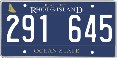 RI license plate 291645