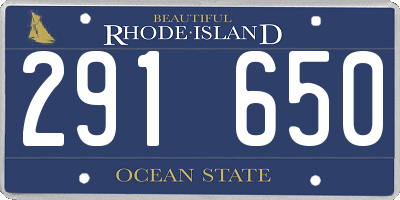 RI license plate 291650