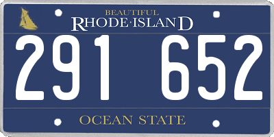 RI license plate 291652