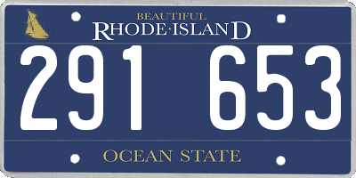RI license plate 291653