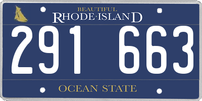 RI license plate 291663