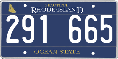 RI license plate 291665