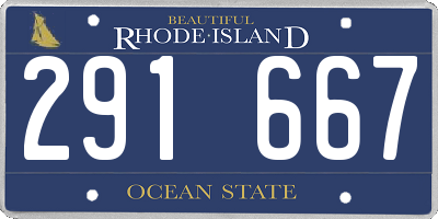 RI license plate 291667