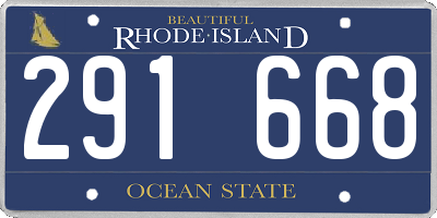 RI license plate 291668