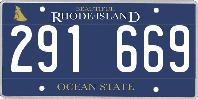 RI license plate 291669