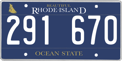 RI license plate 291670