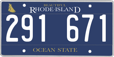 RI license plate 291671