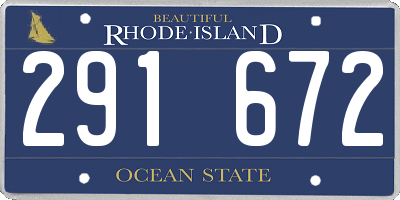 RI license plate 291672
