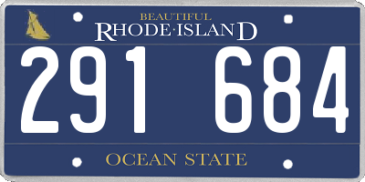 RI license plate 291684