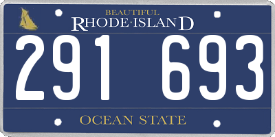 RI license plate 291693