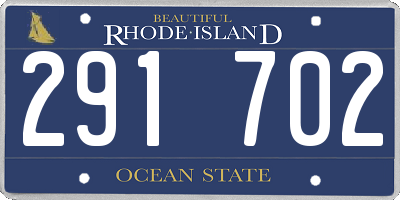 RI license plate 291702