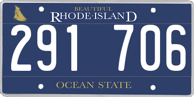 RI license plate 291706