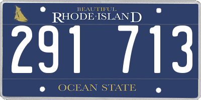 RI license plate 291713