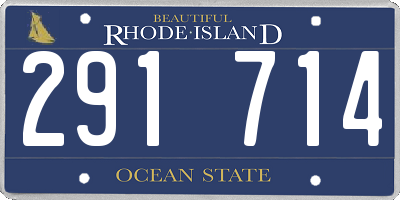 RI license plate 291714