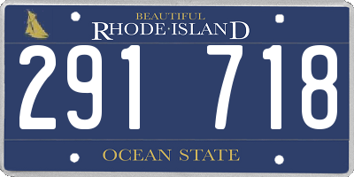 RI license plate 291718