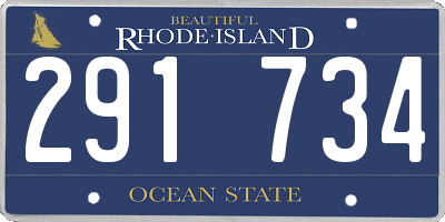 RI license plate 291734