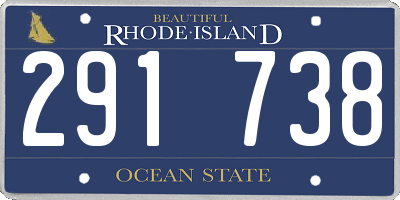 RI license plate 291738