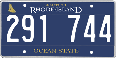 RI license plate 291744