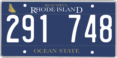 RI license plate 291748
