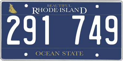 RI license plate 291749
